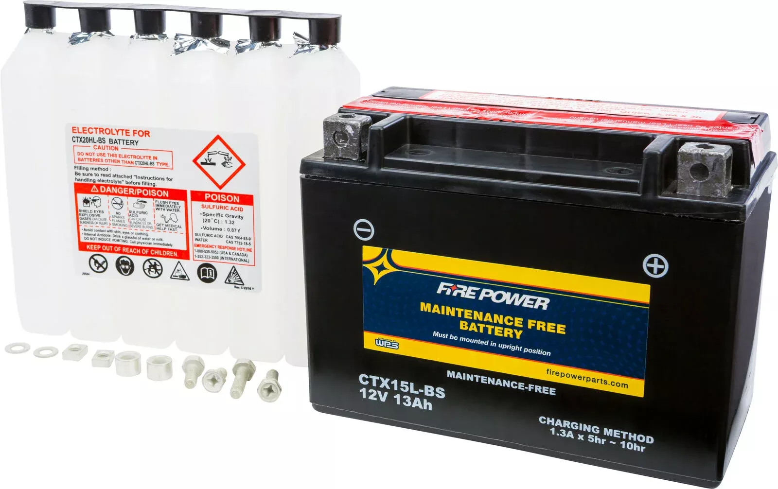 01 for Ski Doo Formula Deluxe 500 FIRE POWER Battery Ctx15L-Bs Maintenance Free