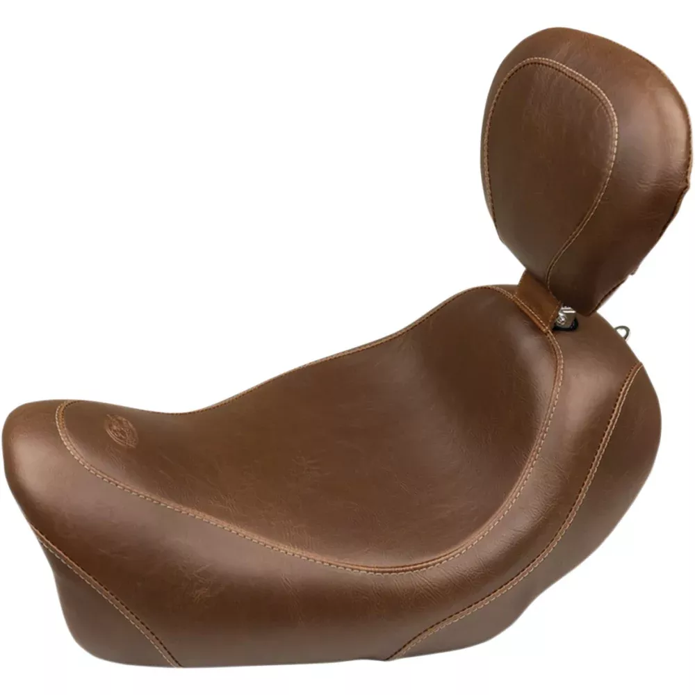 14-17 for Harley Fat Bob FXDF MUSTANG Tripper Solo Seat Brown Driver Backrest