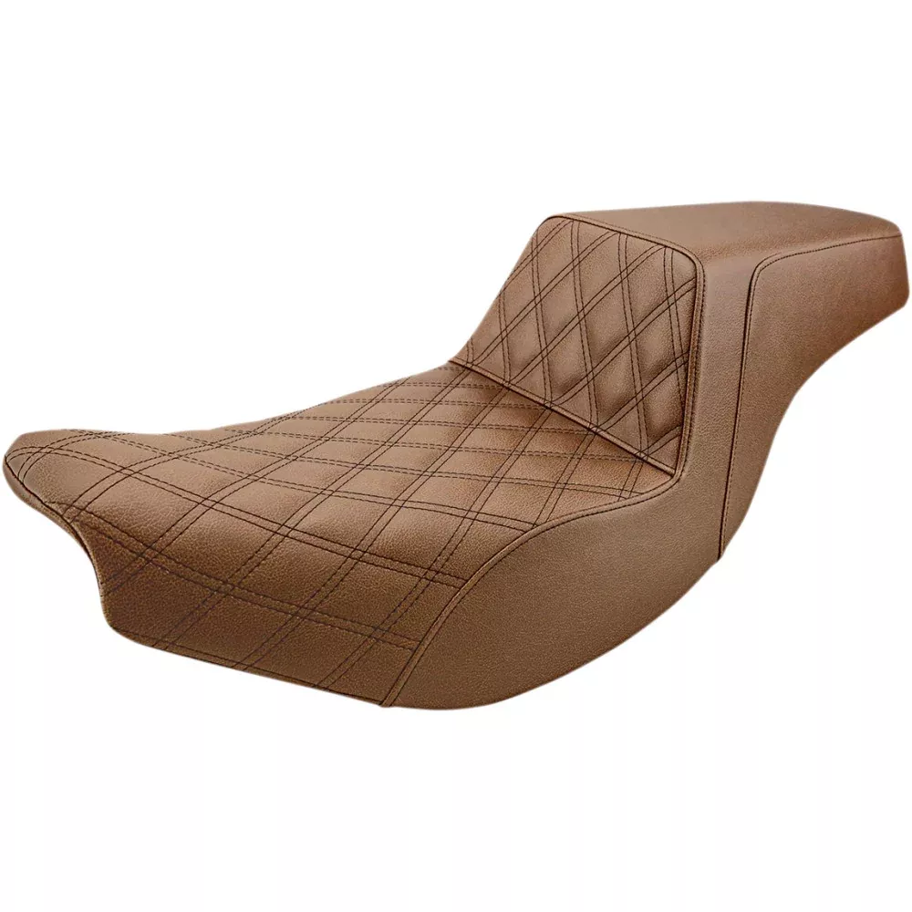 14-19 for Indian Roadmaster SADDLEMEN Step Up Seat Driver Lattice Stitched Brown